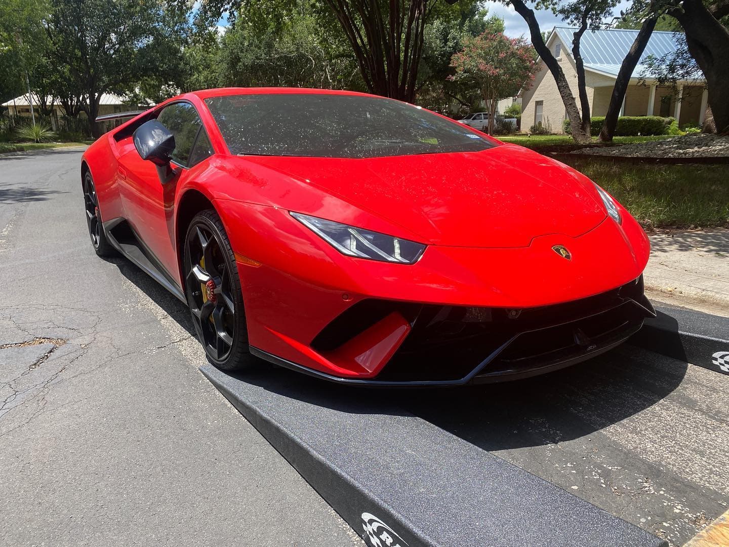 I see your Lamborghini Huracan Performante and raise you the only Performante painted Rosso Scuderia. Lamborghini calls it Rosso NaNa. Sneaky, but I like it. 2018 Lamborghini Huracan Performante heading in for service. Swipe for free samples.
.
.
.
.
.
.
.
.

#nicksautotransport #dreamtransporter #enclosedtransport #carhauler #carsofinstagram #carswithoutlimits #supercar #supercarsofinstagram #toyhauler #atc #aluminumtrailer #ford #powerstroke #platinum #carporn #raceramps #lamborghini #lambro #lambo #huracan #performante