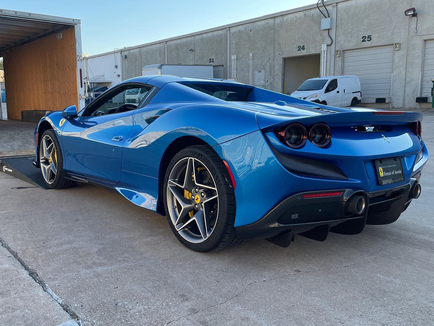 2022 Ferrari F8 Tributo picked up for a return client. Happy to be working with @xpel_austin again! You can see this one at @ferrariofaustin unless it’s already sold like the rest of them ;)
.
.
.
.
.
.

#nicksautotransport #dreamtransporter #enclosedtransport #carhauler #carsofinstagram #carswithoutlimits #supercar #supercarsofinstagram #toyhauler #atc #aluminumtrailer #ford #powerstroke #platinum #carporn #raceramps #ferrari #f8 #tributo #prancinghorse #ppf #xpel