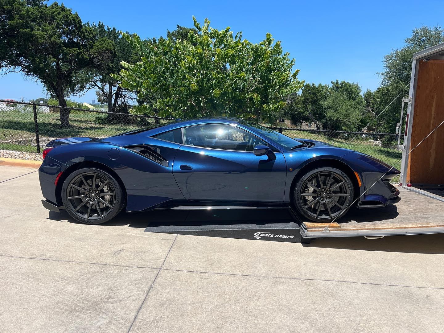 The return of the gorgeous Blu Swaters Pista. This is probably the cleanest spec you’ll see. Just enough carbon, just enough noise. I am in love with this one! 
.
.
.
.
.
.

#nicksautotransport #dreamtransporter #enclosedtransport #carhauler #carsofinstagram #carswithoutlimits #supercar #supercarsofinstagram #toyhauler #atc #aluminumtrailer #ford #powerstroke #platinum #carporn #raceramps #ferrari #488 #pista #bluswaters