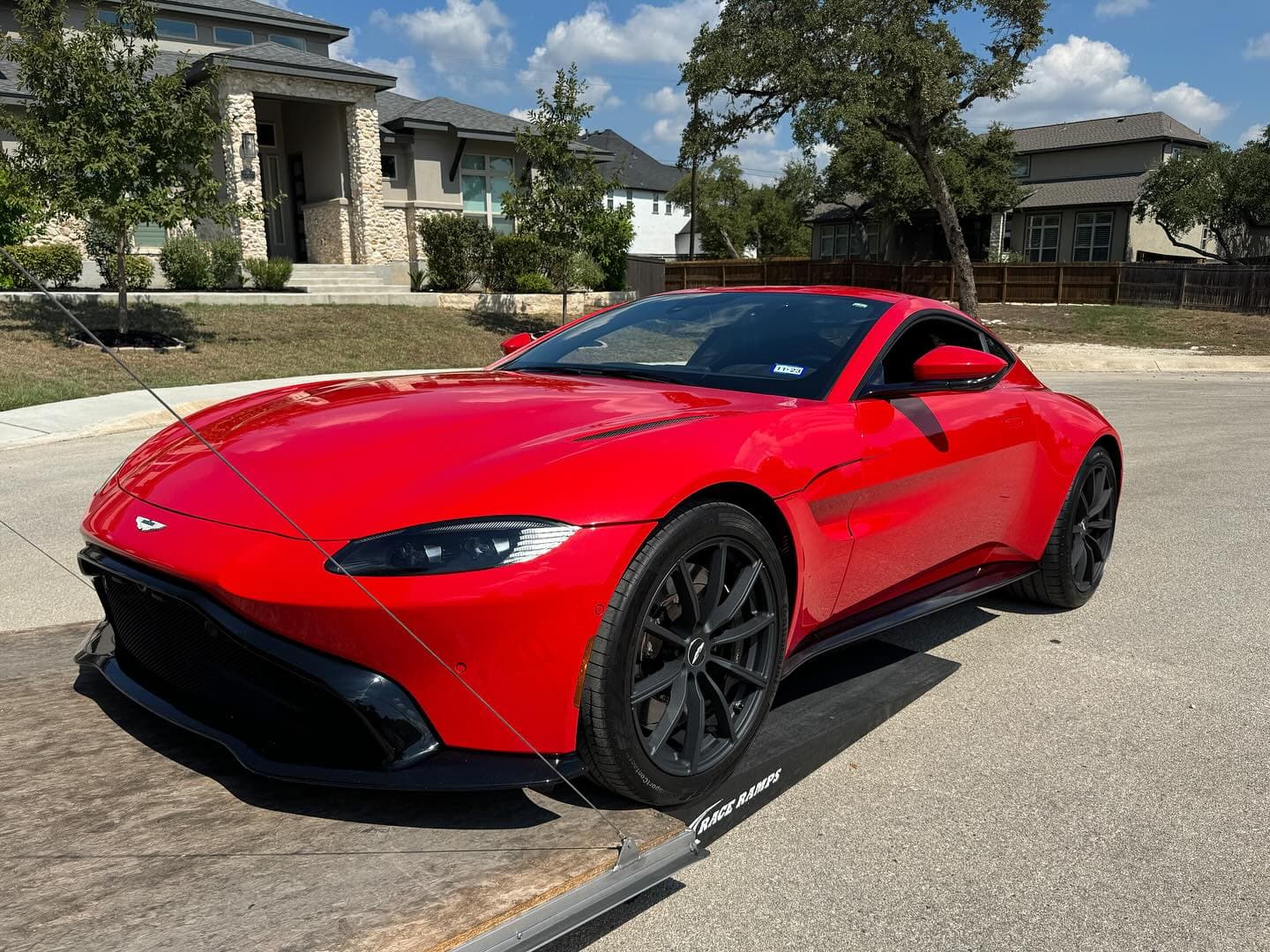 How killer does this 2020 Aston Martin Vantage look on those @raceramps coming into the trailer? Btw I’m an authorized partner of Race Ramps now! Use code NAT10 for 10% off your order at raceramps.com. 
.
.
.
.
.
.

#nicksautotransport #dreamtransporter #enclosedtransport #carhauler #carsofinstagram #carswithoutlimits #supercar #supercarsofinstagram #toyhauler #atc #aluminumtrailer #ford #powerstroke #platinum #carporn #raceramps #astonmartin #vantage