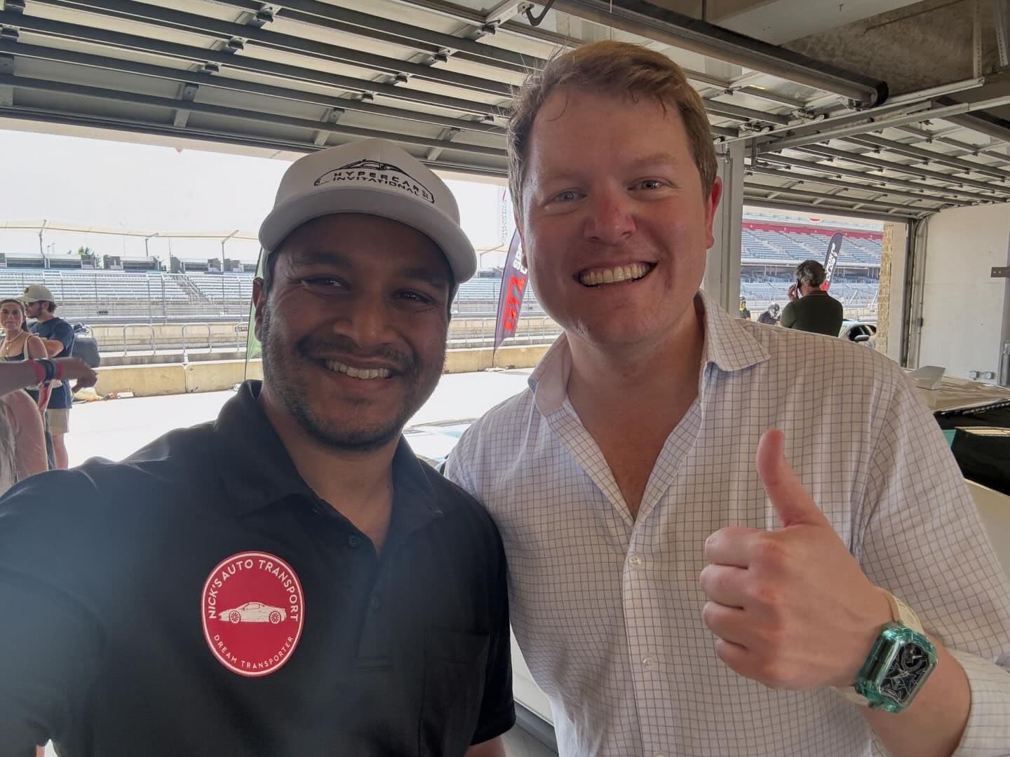 Just at the track hanging with some legendary YouTubers! @shmee150 @vehiclevirgins. Great to meet you both!