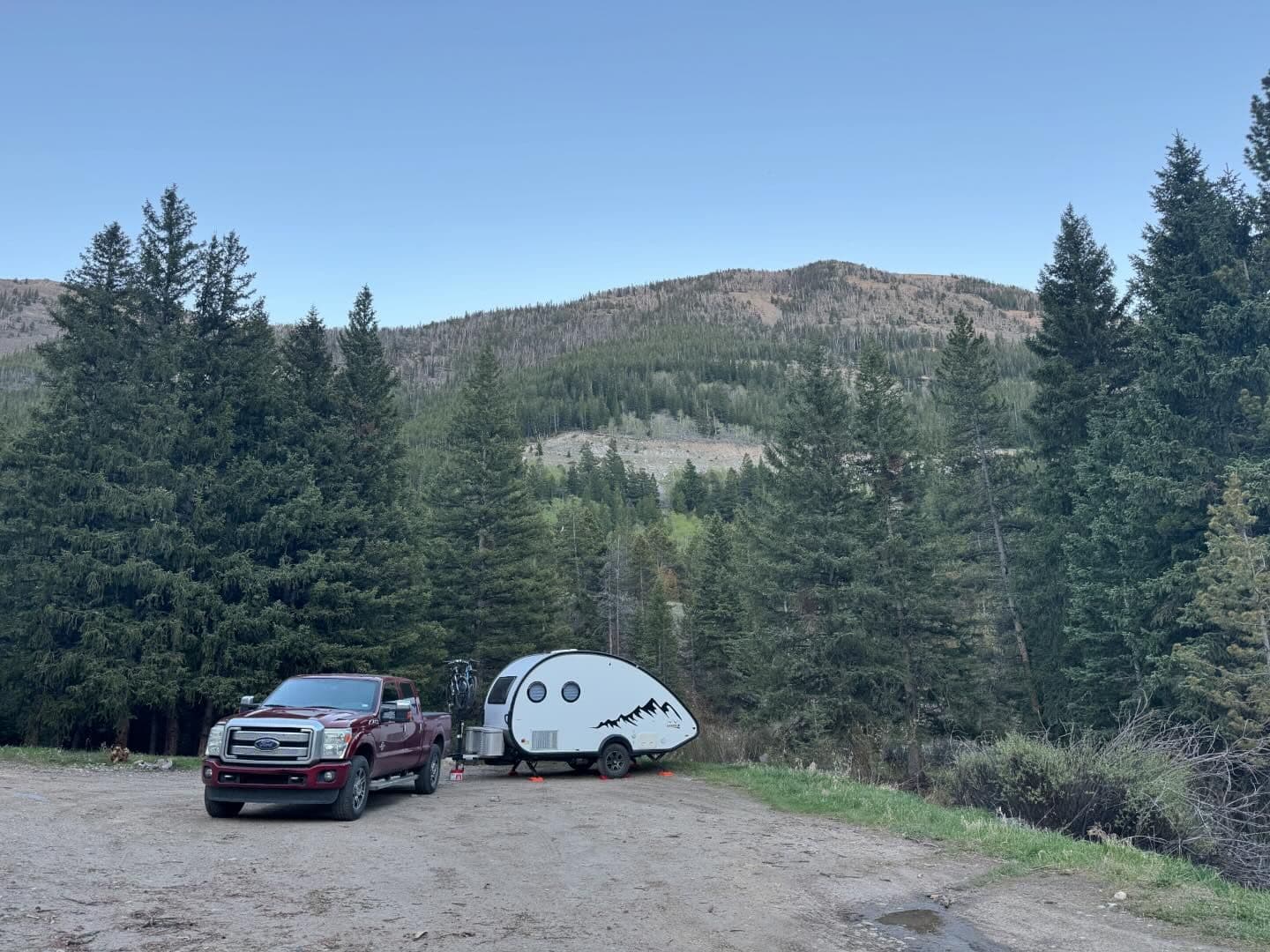 Super duty doing double duty on this amazing camping trip! Drove up from central Texas all the way to Billings, MT. This was our spot in Red Lodge, MT - one of my favorite mountain towns.