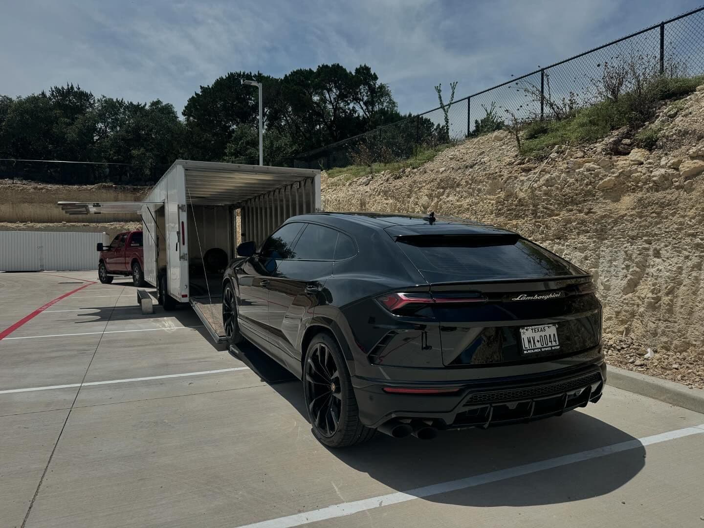 2019 Lamborghini Urus coming in for service! 
.
.
.
.
.
.
#nicksautotransport #dreamtransporter #enclosedtransport #carhauler #carsofinstagram #carswithoutlimits #supercar #supercarsofinstagram #toyhauler #atc #aluminumtrailer #ford #powerstroke #platinum #carporn #raceramps #lamborghini #lambo #lambro #urus